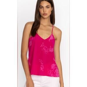 Johnny Was Etta Silk Cami XL Pink Floral Tank Top Boho Luxe Blouse Boho NWT
